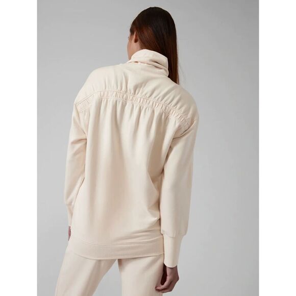 Athleta "Balance Cinche" Ivory/Cream Modal Turtleneck Sweatshirt size Small - Picture 2 of 10